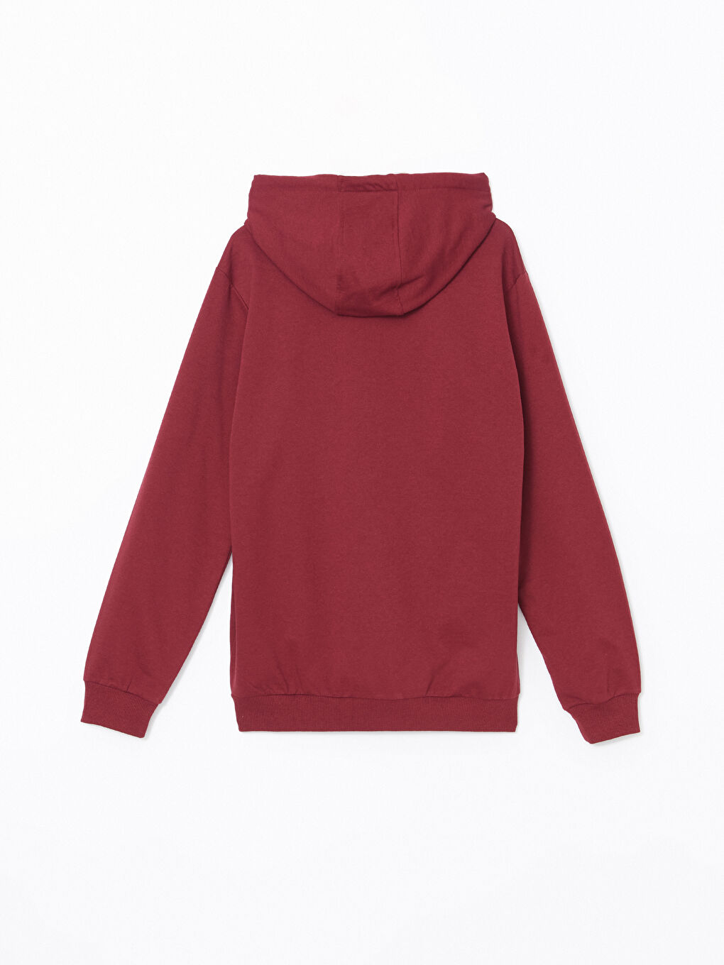 LCW ECO Bordo Kapüşonlu Uzun Kollu Erkek Fermuarlı Sweatshirt - 2