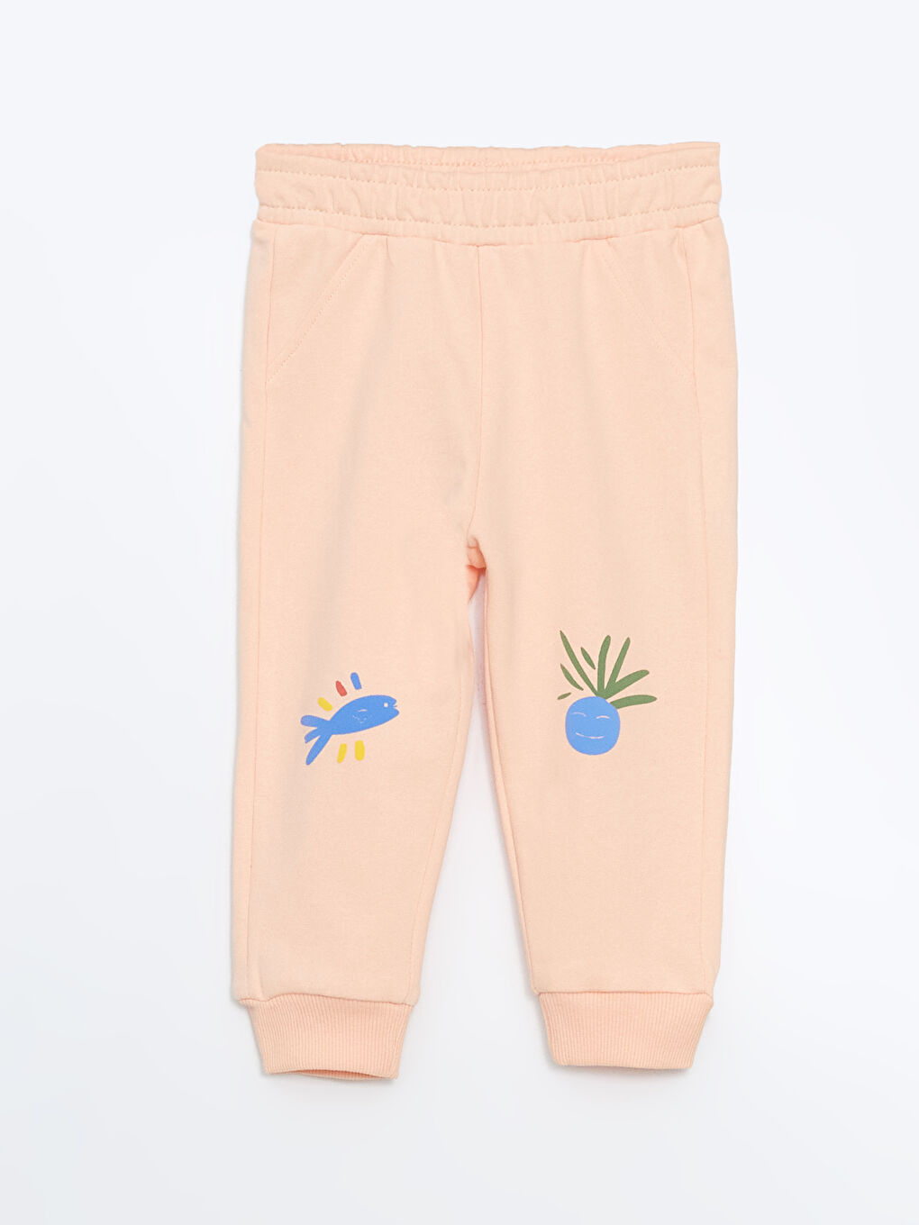 Pembe Beli Lastikli Baskılı Erkek Çocuk Eşofman Altı