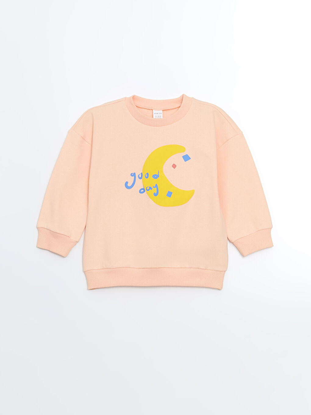 Pembe Bisiklet Yaka Baskılı Erkek Çocuk Sweatshirt