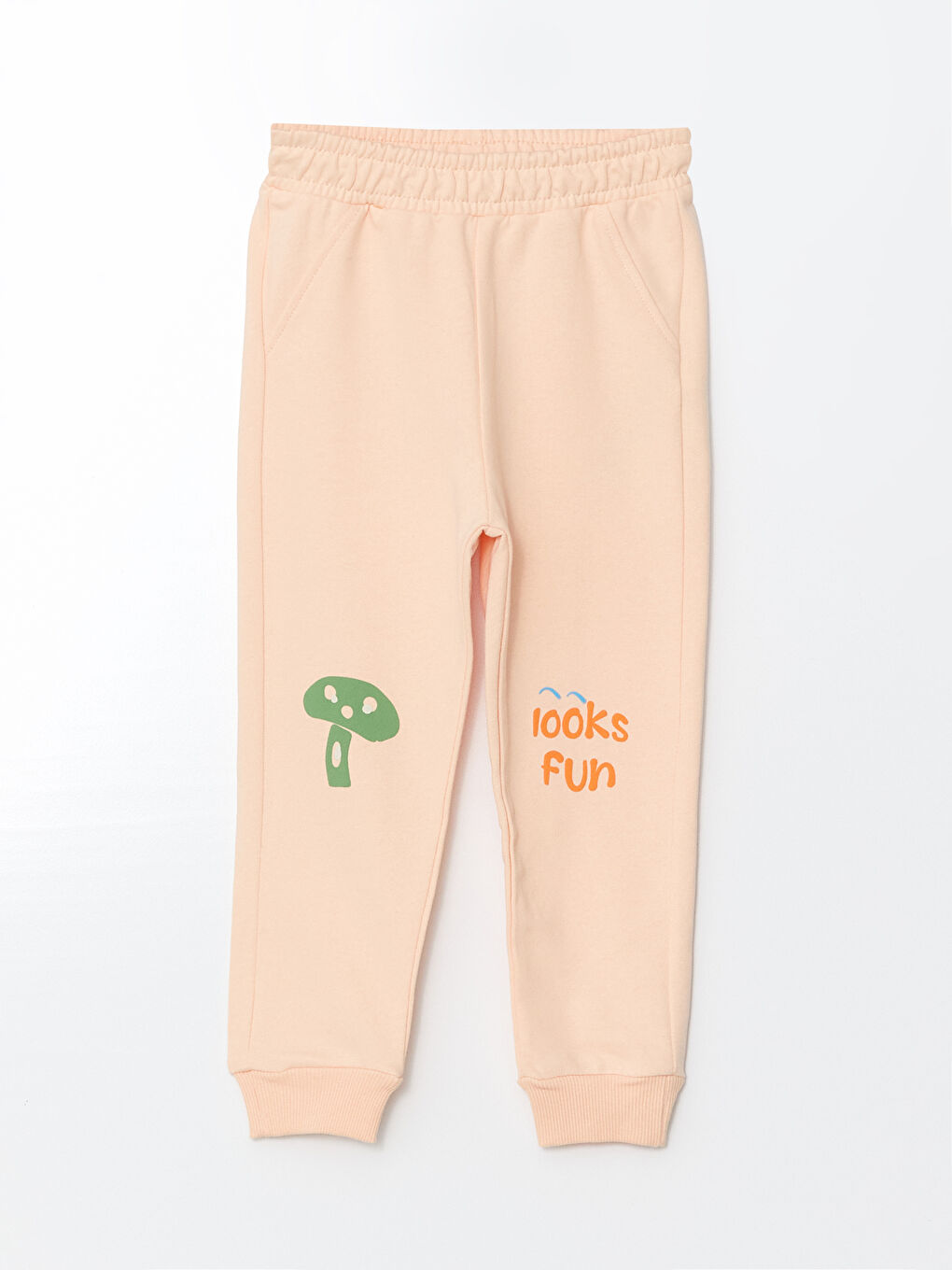Pembe Beli Lastikli Baskılı Erkek Çocuk Jogger Eşofman Alt