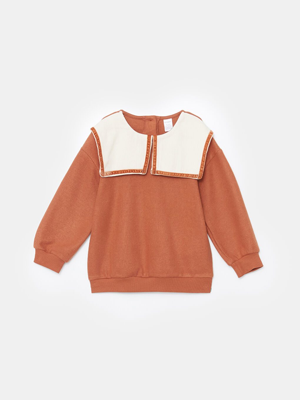 LCW Kids Açık Kahverengi Bebe Yaka Uzun Kollu Kız Bebek Sweatshirt