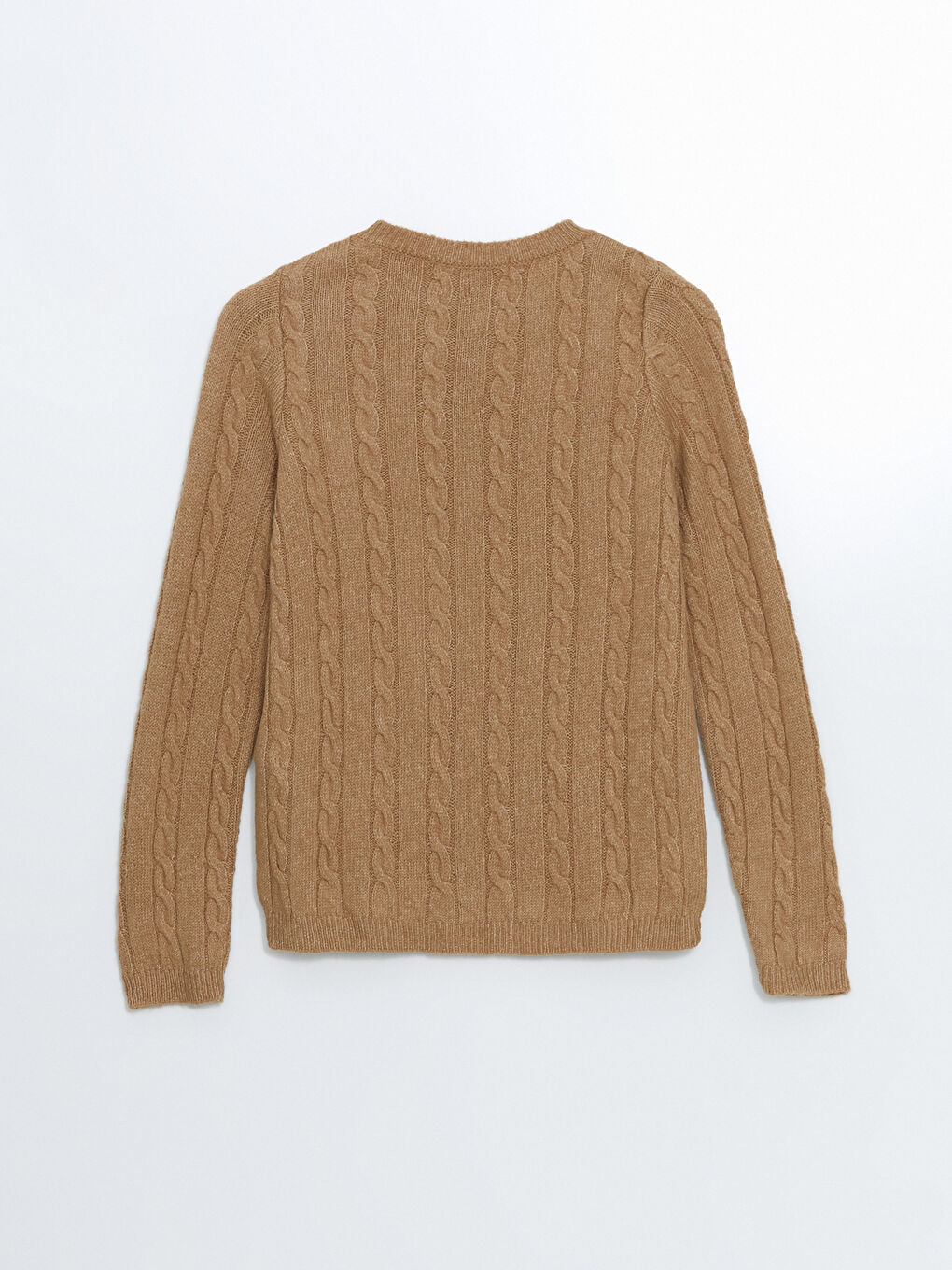 سترة تريكو نساء بنقشة ذاتية بكول مدور-5