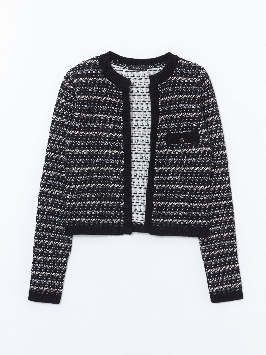 Cardigan en Tricot à Motifs pour Femmes à Col Rond-4