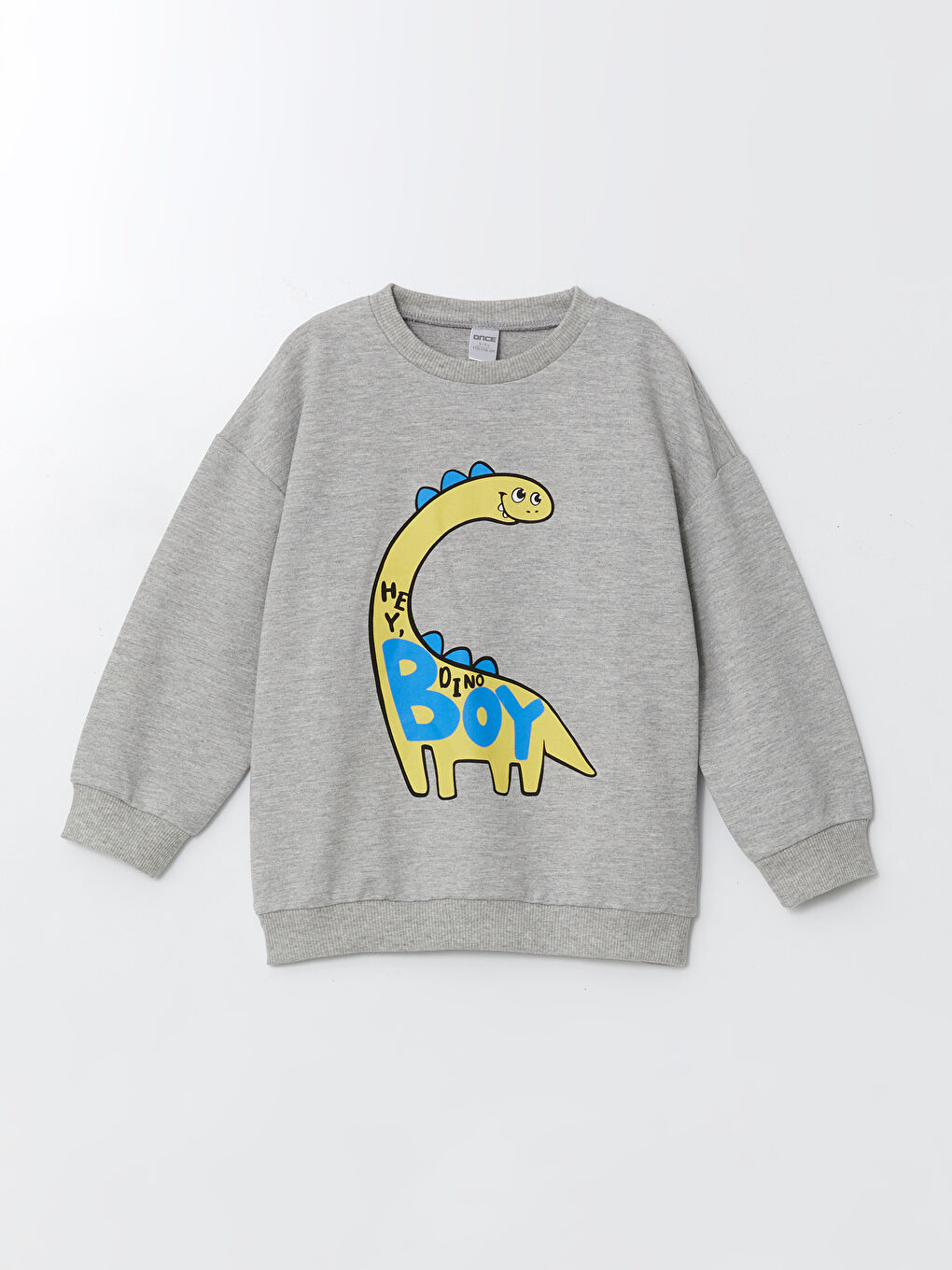 LCW ECO Gri Baskılı Kalın Erkek Bebek Sweatshirt