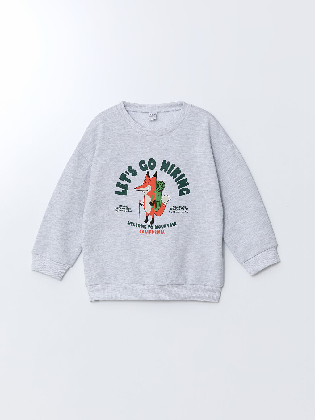 LCW ECO Kar Beyazı Melanj Kalın Baskılı Erkek Bebek Sweatshirt