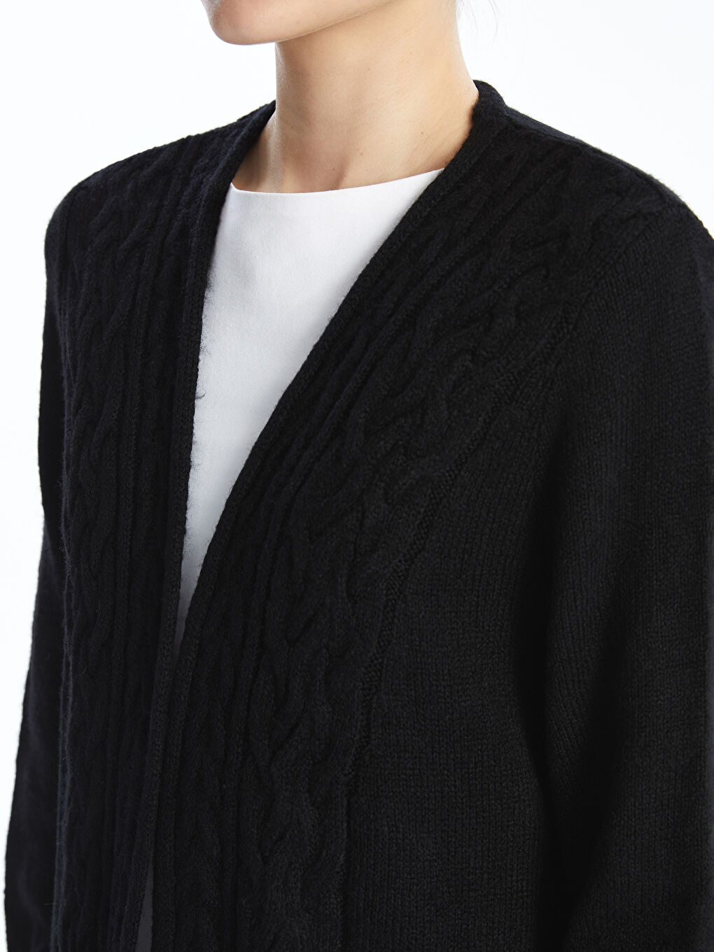 Shawl Collar Patterned Women's  Knitwear Cardigan-2
