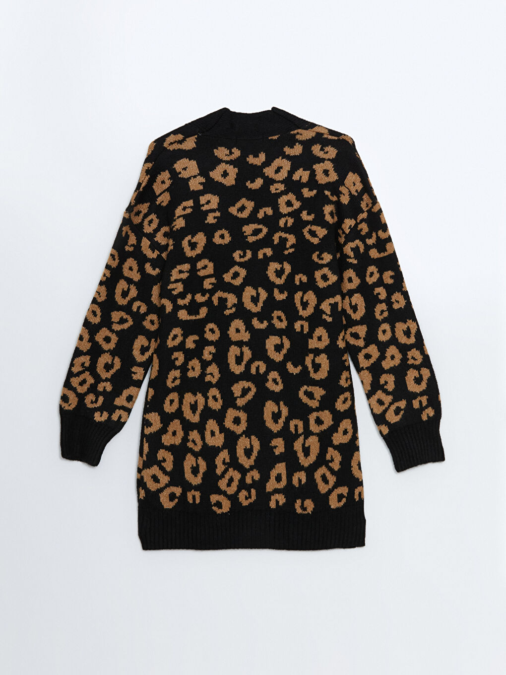 Cardigan en Tricot à Col Châle Imprimé Léopard pour Femmes-5