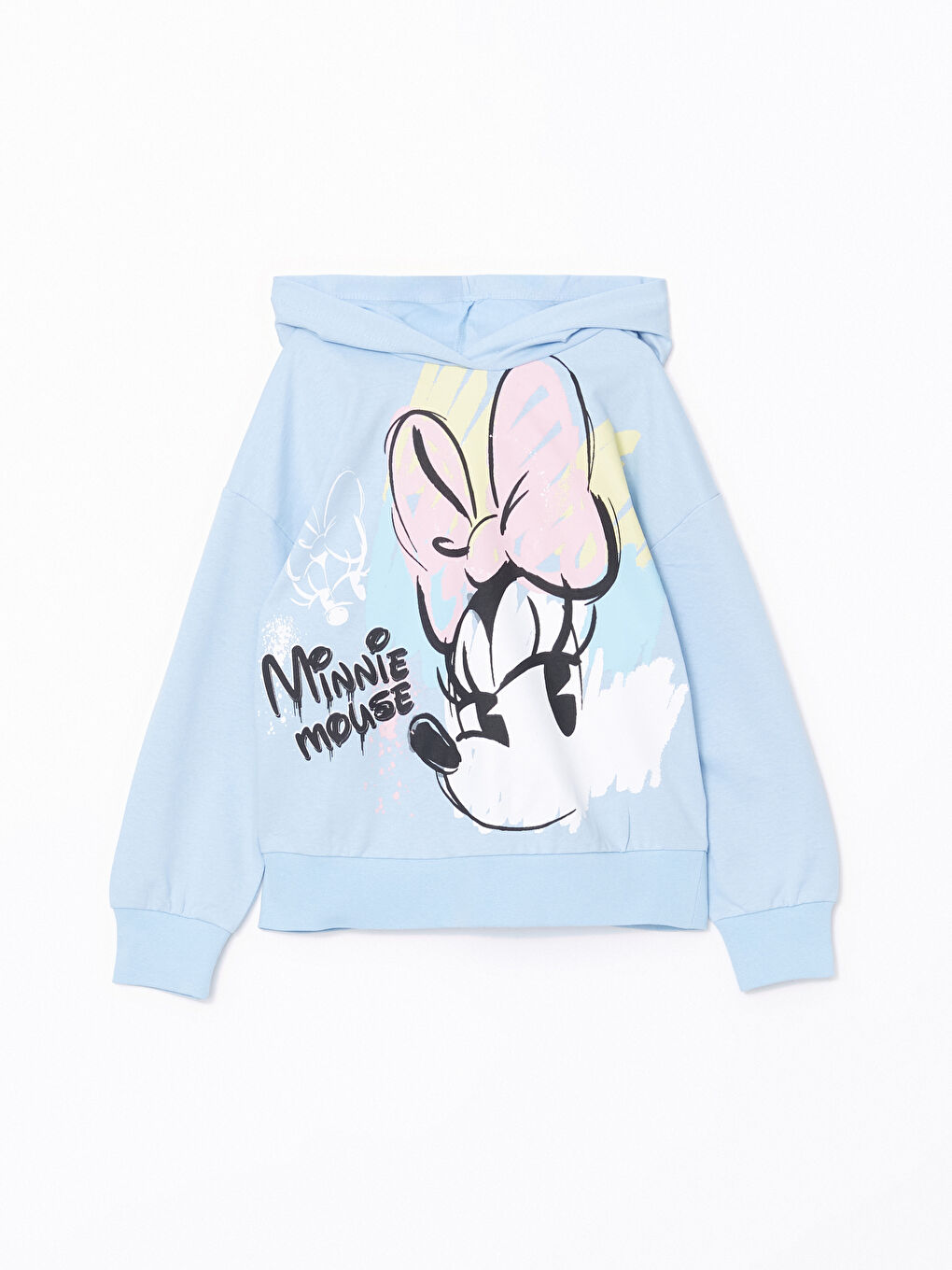 LCW Kids Mavi Kapüşonlu Minnie Mouse Baskılı Kız Çocuk Pijama Takım - 1