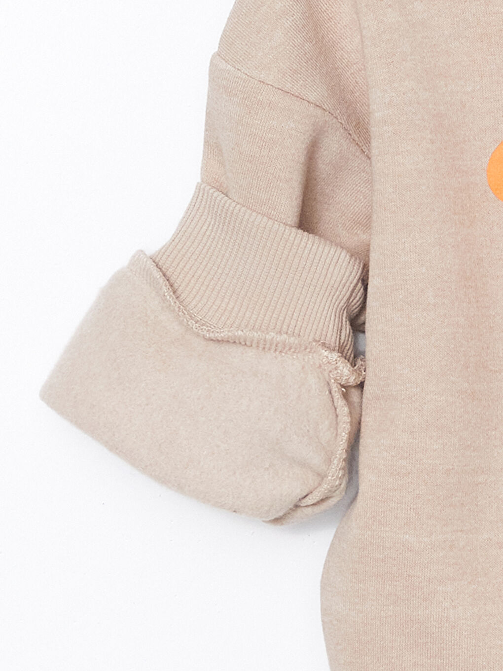 Bej Bisiklet Yaka Baskılı Erkek Çocuk Sweatshirt-2