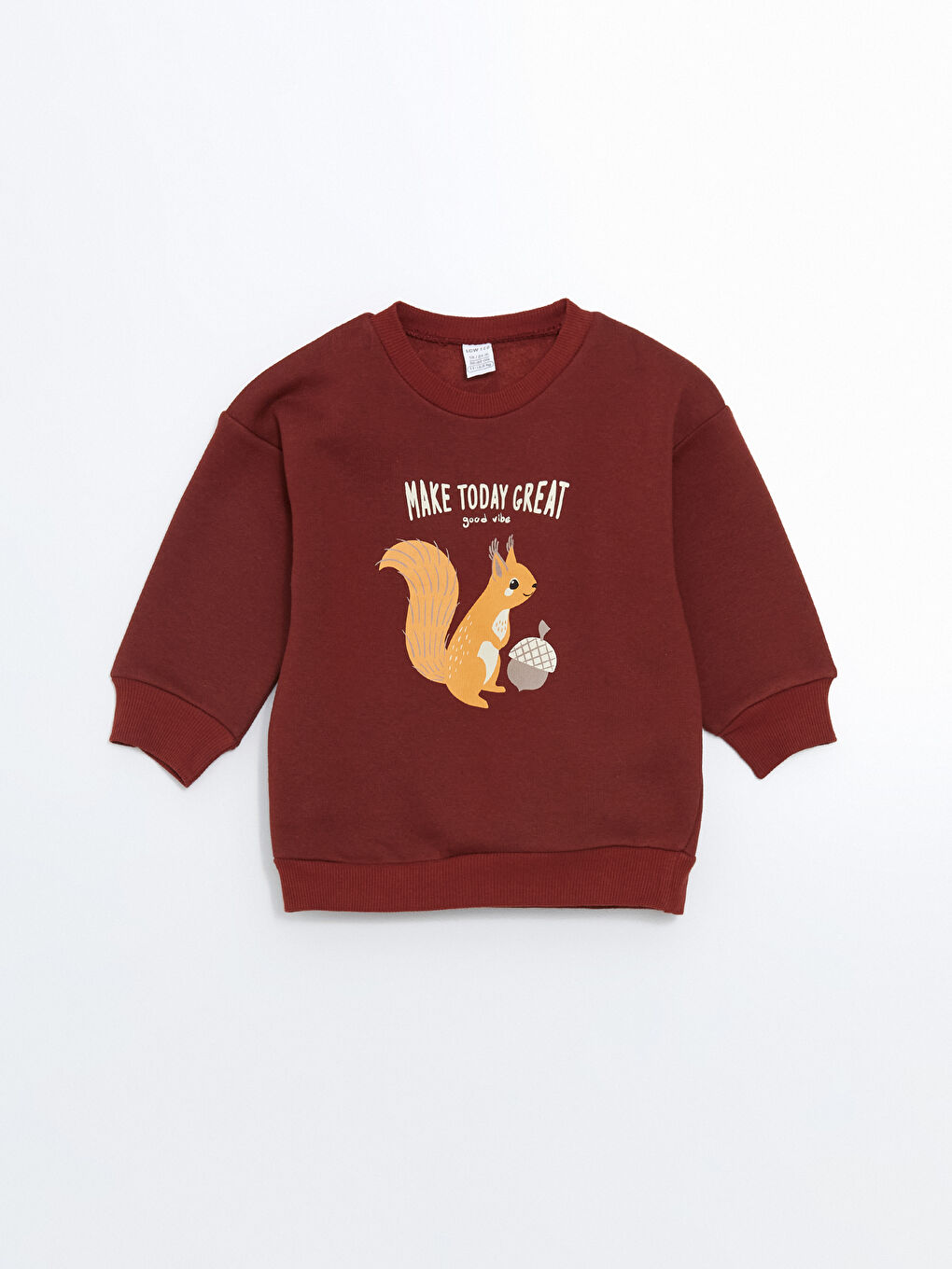 LCW ECO Bordo Bisiklet Yaka Uzun Kollu Baskılı Erkek Bebek Sweatshirt ve Eşofman Alt 2'li Takım - 1