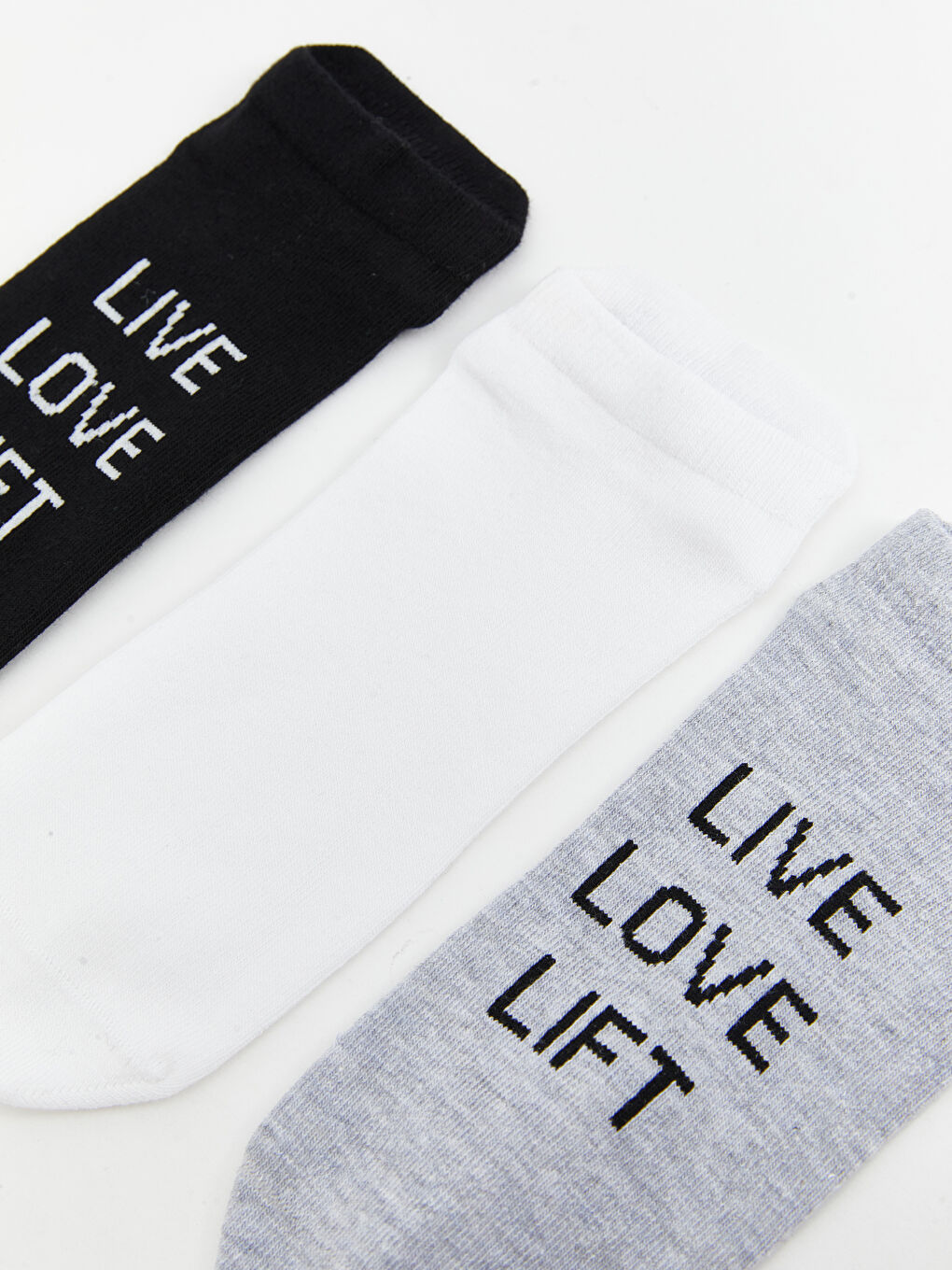 Siyah Baskılı Kadın Patik Çorap 3'lü-1