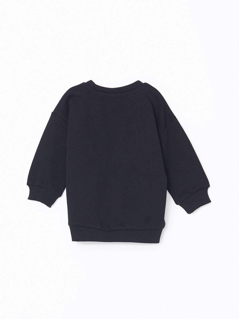 Siyah Bisiklet Yaka Baskılı Erkek Çocuk Sweatshirt-1