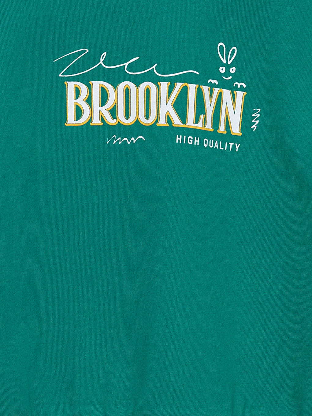 Yeşil Bisiklet Yaka Baskılı Erkek Çocuk Sweatshirt-2