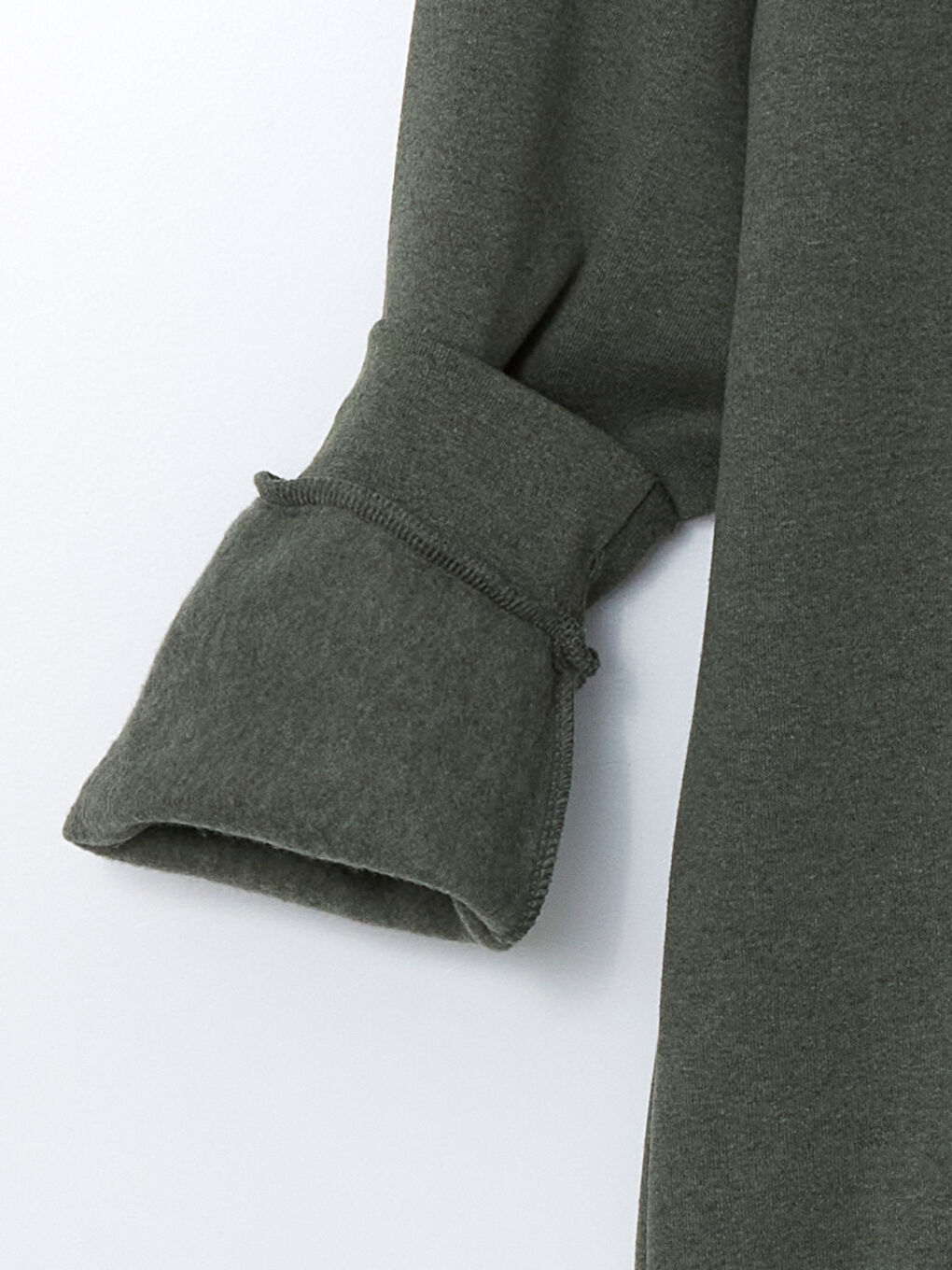 Yeşil Bisiklet Yaka Uzun Kollu Baskılı Erkek Sweatshirt-6