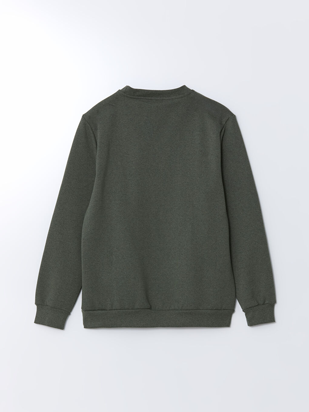 Yeşil Bisiklet Yaka Uzun Kollu Baskılı Erkek Sweatshirt-5