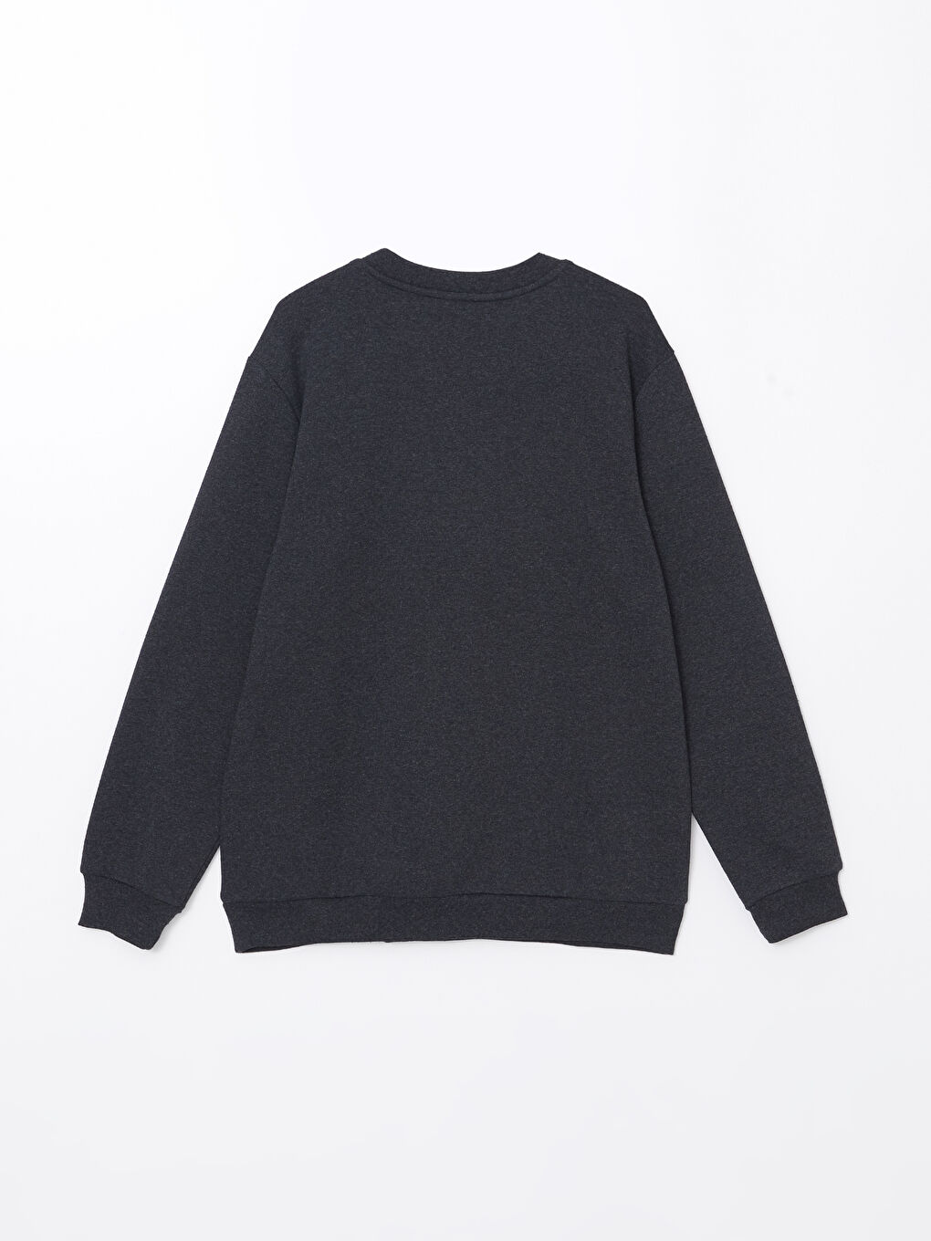 LCW ECO Antrasit Bisiklet Yaka Uzun Kollu Baskılı Erkek Kalın Sweatshirt - 5