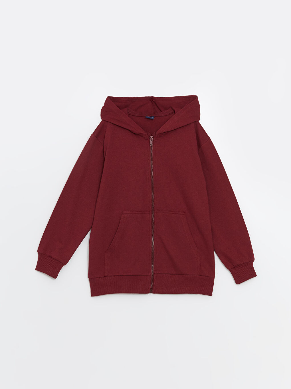 LCW ECO Bordo Kapüşonlu Erkek Çocuk Fermuarlı Sweatshirt