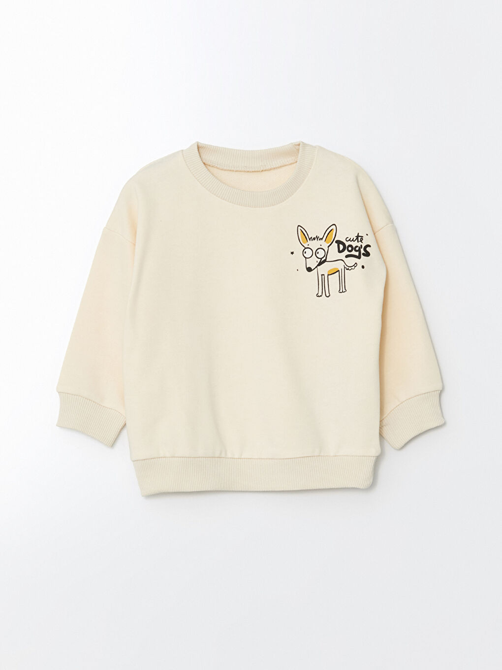 LCW ECO Ekru Baskılı Erkek Bebek Sweatshirt ve Eşofman Alt 2'li Takım - 1