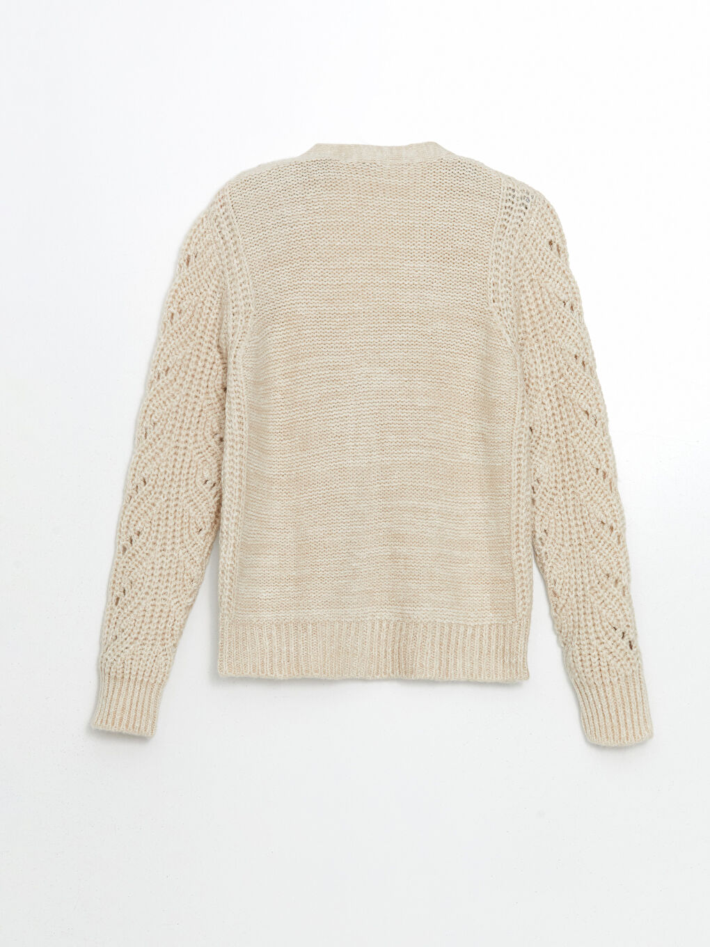 كارديجان تريكو محبوك بثقوب برقبة على شكل حرف V للسيدات-5