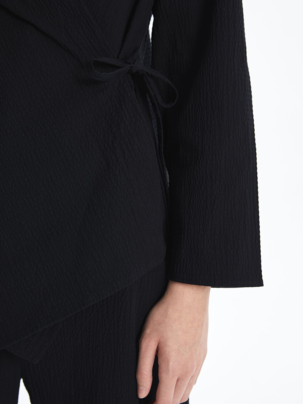 LCW Vision Double Breasted Seersucker Oversize Women's Kimono -W4K698Z8-CVL