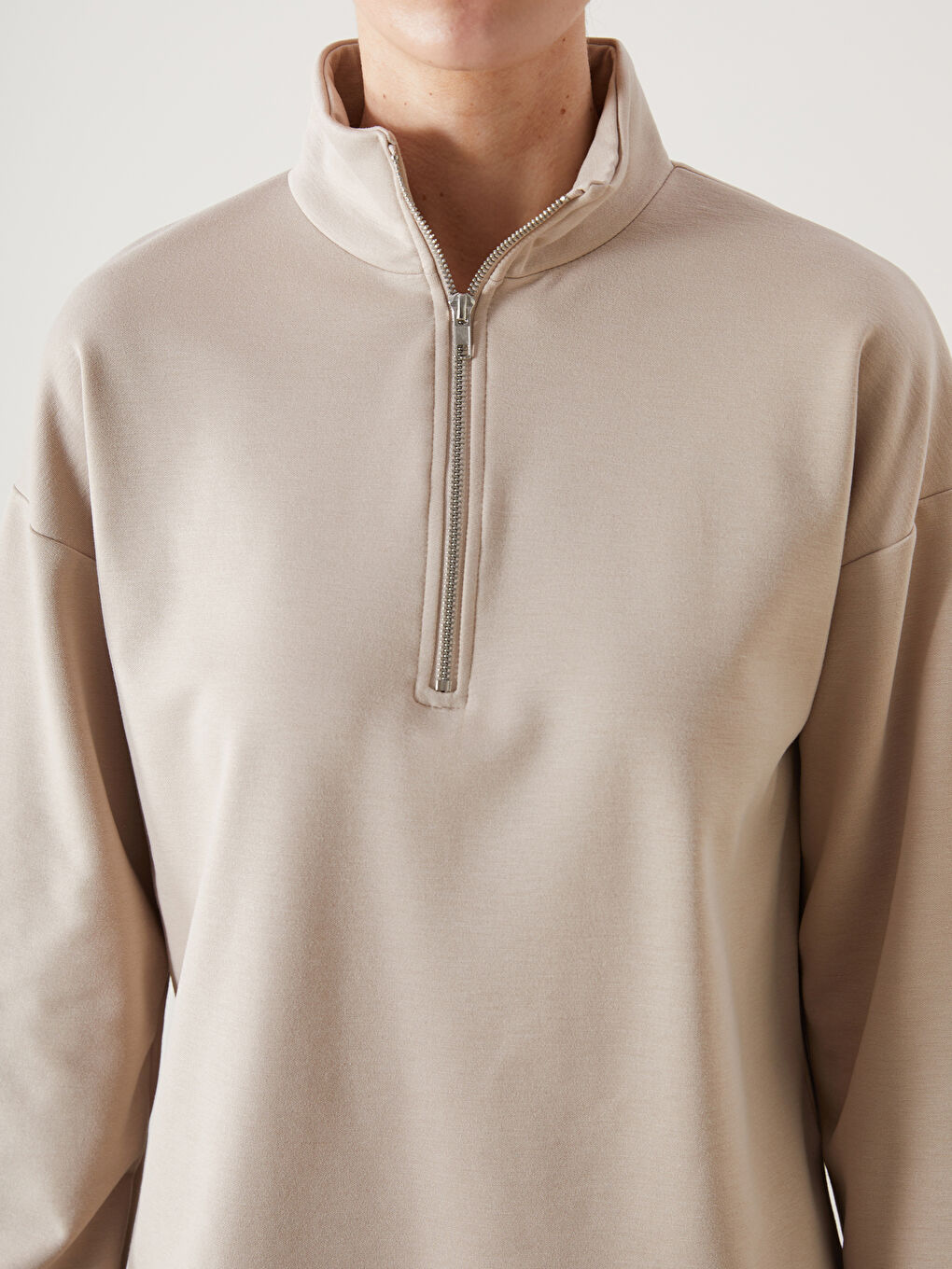 LCW Modest Funnel Neck Women's Sweatshirt Tunic -W4K741Z8-QW6