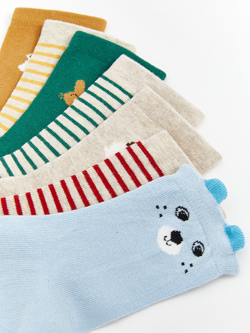 Mavi Baskılı Erkek Bebek Soket Çorap 7'li-2