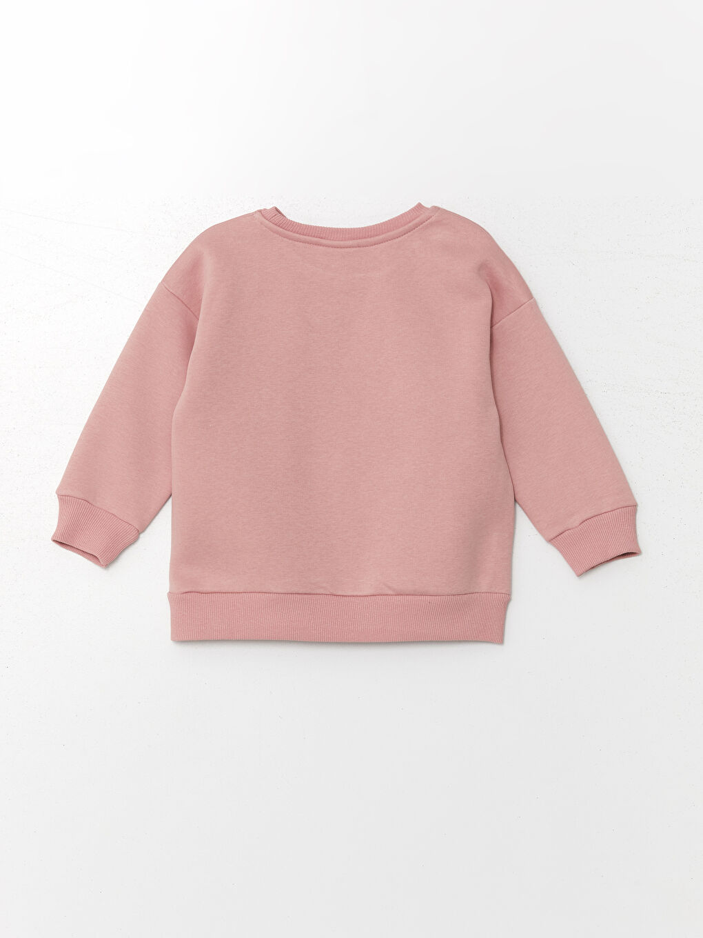 Mışıl Kids Pembe Bisiklet Yaka Uzun Kollu Baskılı Kız Bebek Sweatshirt ve Eşofman Alt 2'li Takım - 2