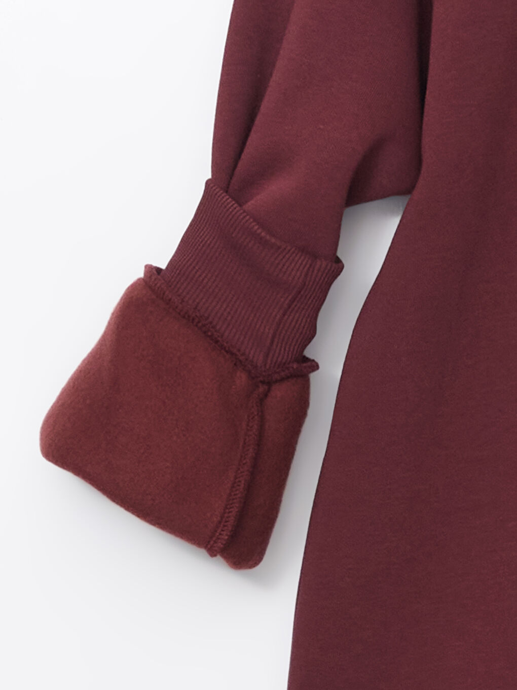 LCW Modest Bordo Bisiklet Yaka Baskılı Kadın Sweatshirt Tunik - 1