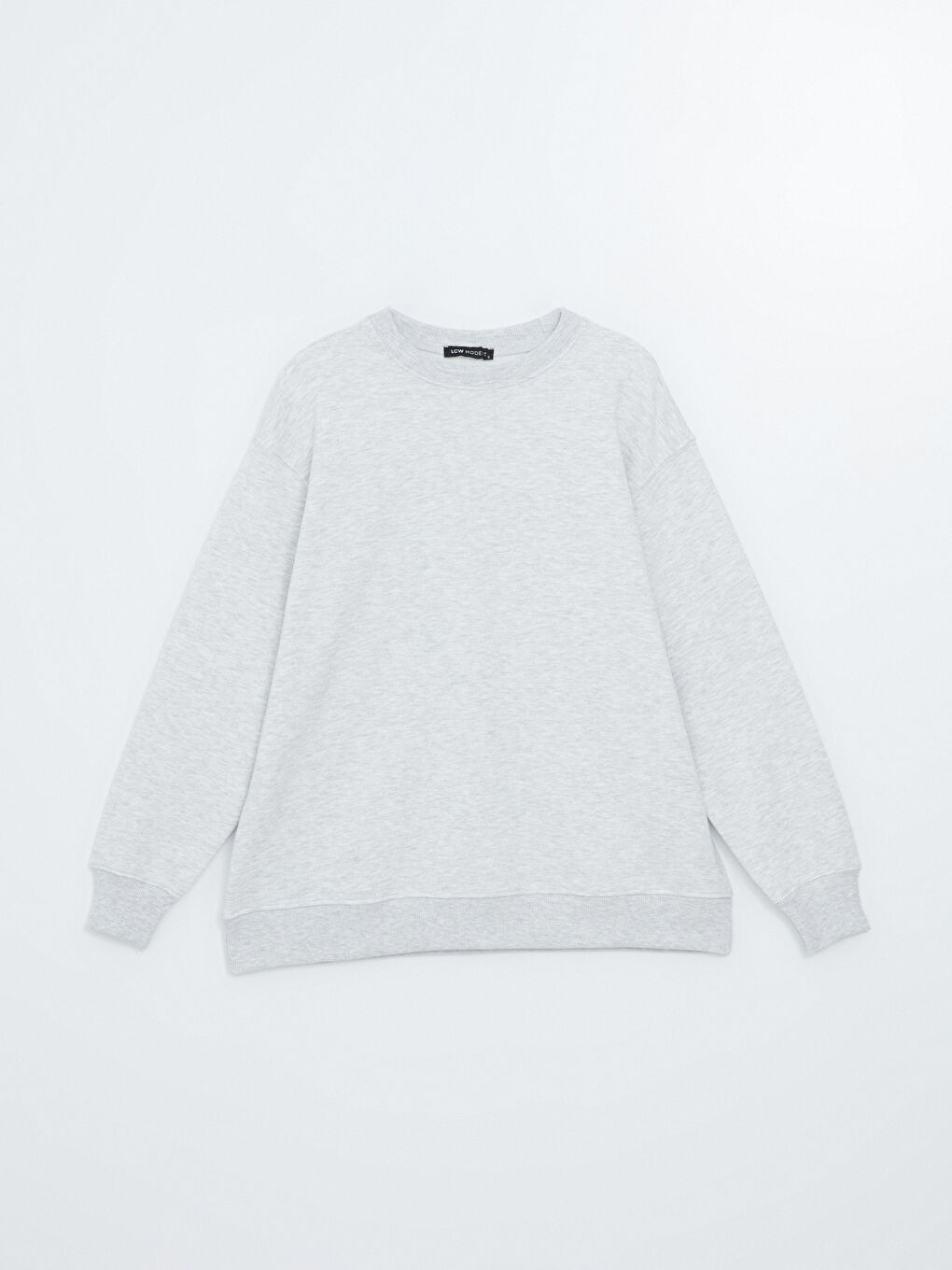 LCW Modest Grey Mel - Lacivert Bisiklet Yaka Oversize Kadın Kalın Sweatshirt - 4