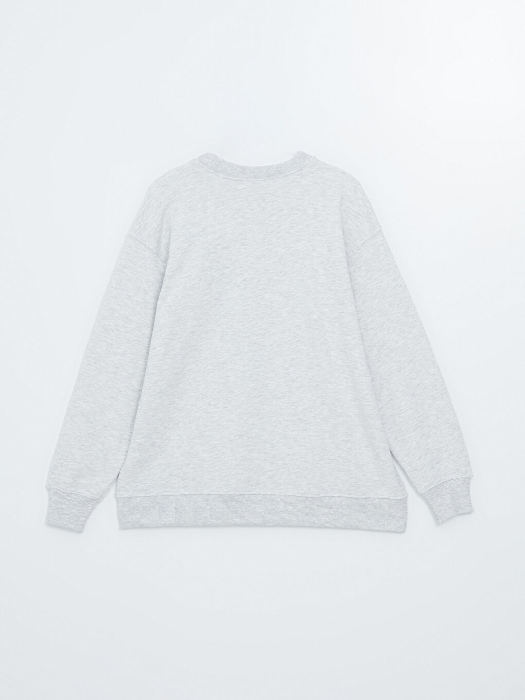 LCW Modest Grey Mel - Lacivert Bisiklet Yaka Oversize Kadın Kalın Sweatshirt - 5