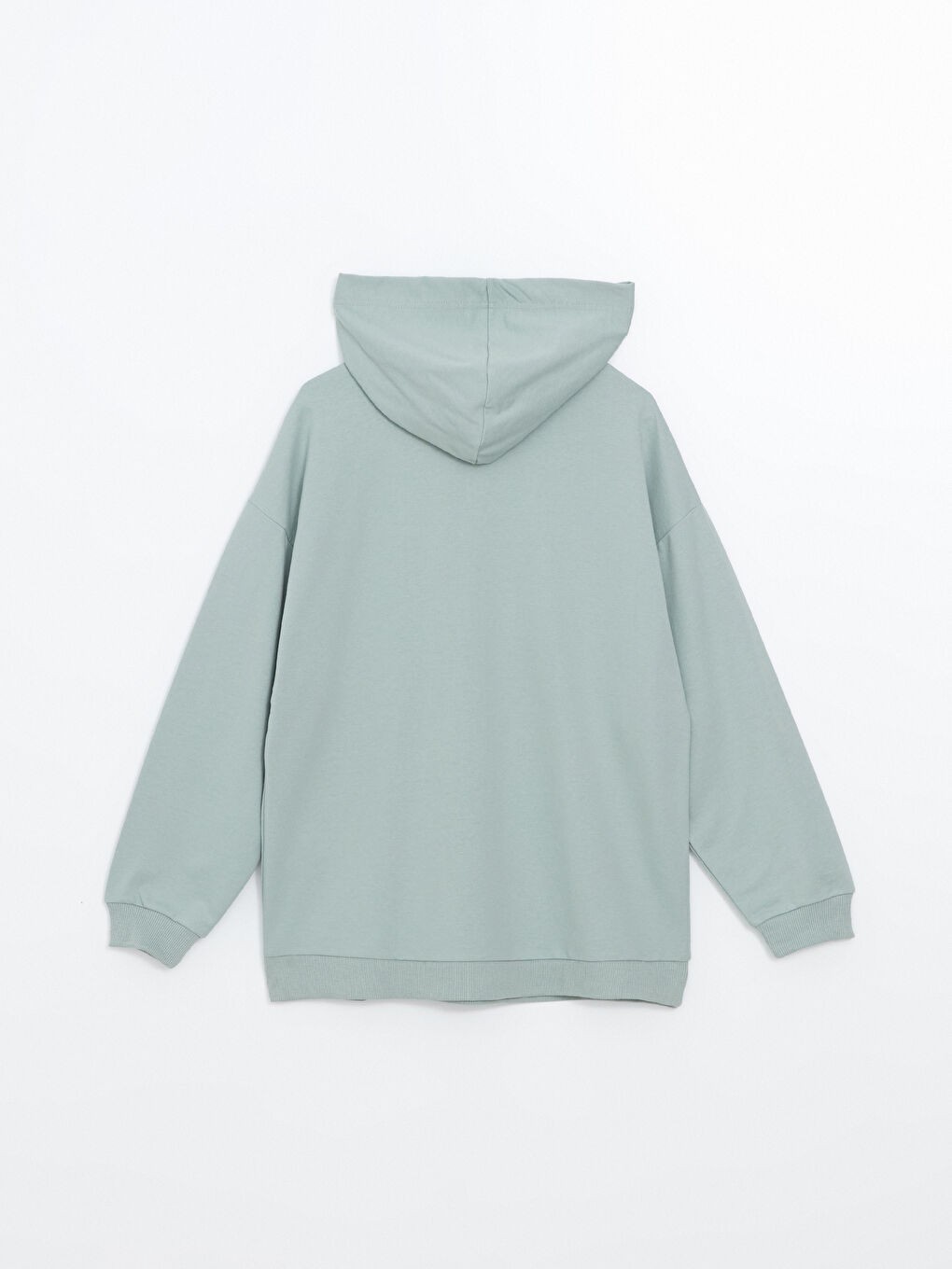 LCW Modest Mat Yeşil Kapüşonlu Baskılı Oversize Kadın Sweatshirt Tunik - 6