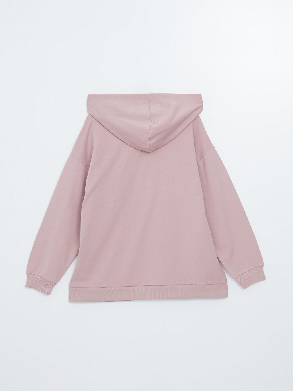 LCW Modest Açık Gülkurusu Kapüşonlu Baskılı Oversize Kadın Sweatshirt Tunik - 5