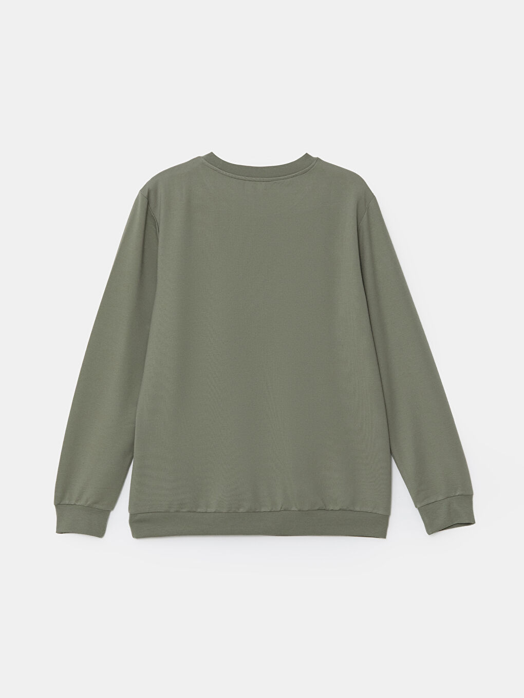 LCW ECO Haki Bisiklet Yaka Uzun Kollu Erkek Sweatshirt - 1