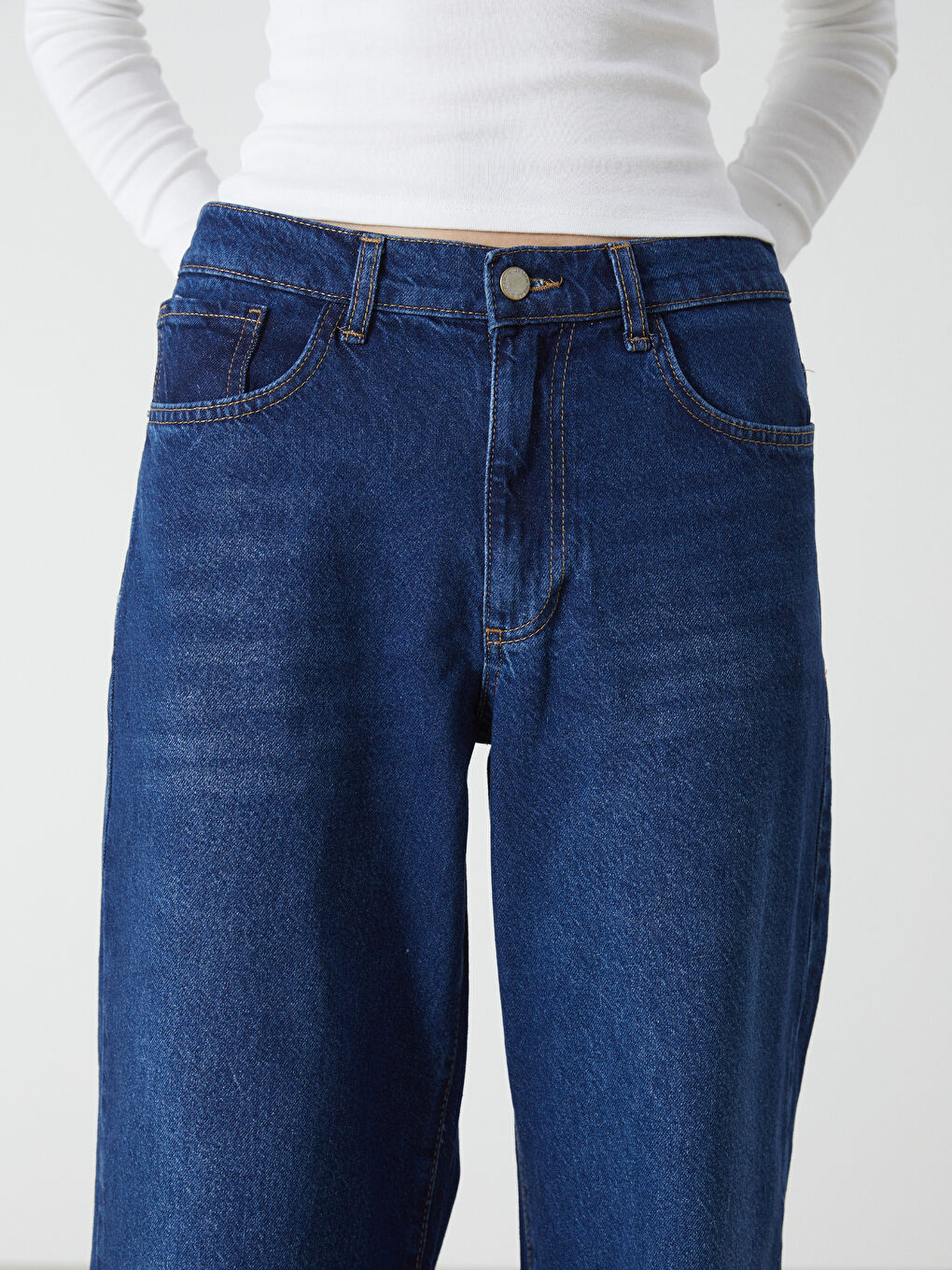 LCW Jeans İndigo Wideleg Kadın Jean Pantolon - 6