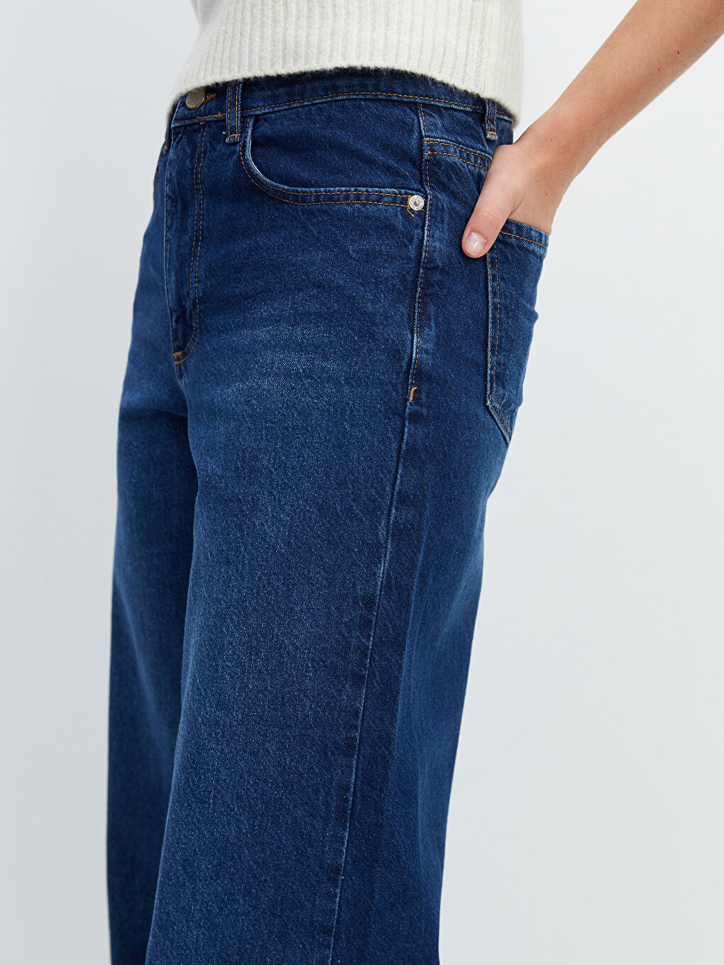 LCW Jeans İndigo Wideleg Kadın Jean Pantolon - 4