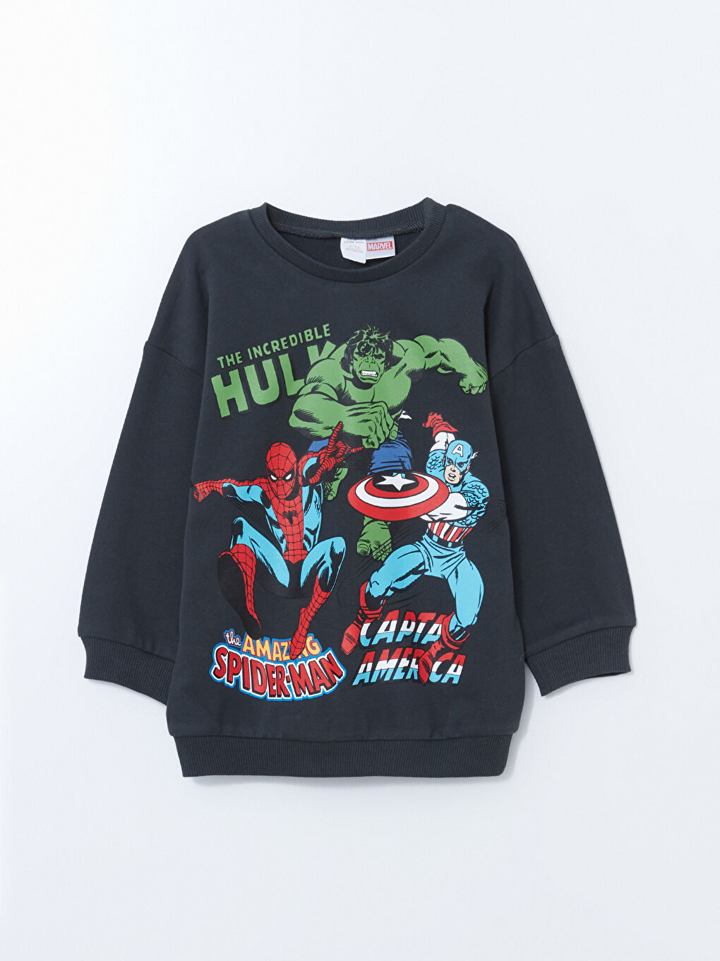 Antrasit Spider-Man Baskılı Erkek Çocuk Sweatshirt