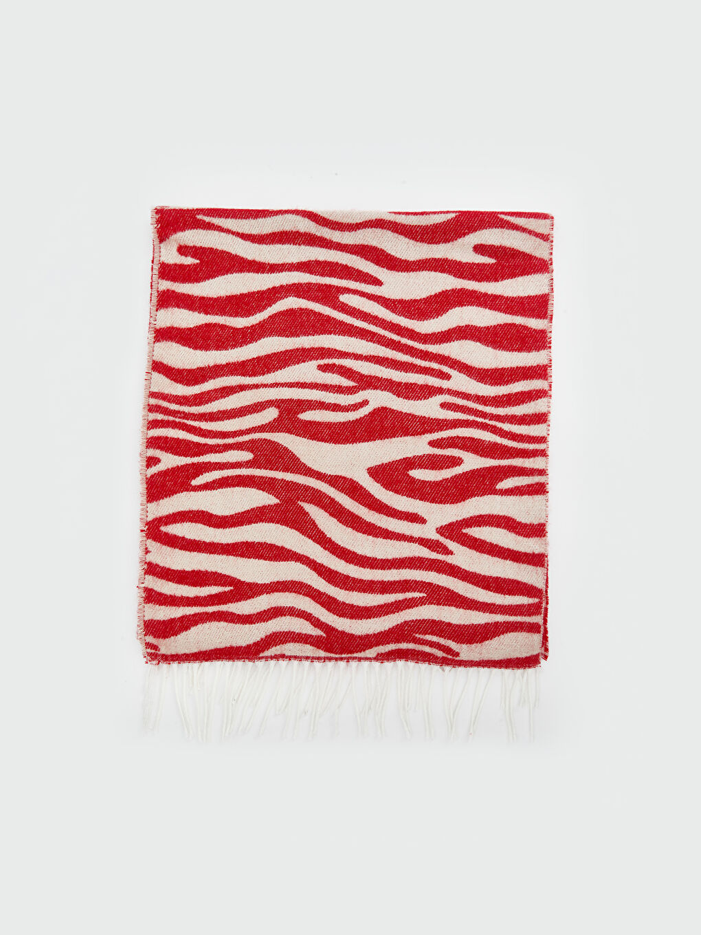 Kırmızı Desenli Kadın Atkı-1