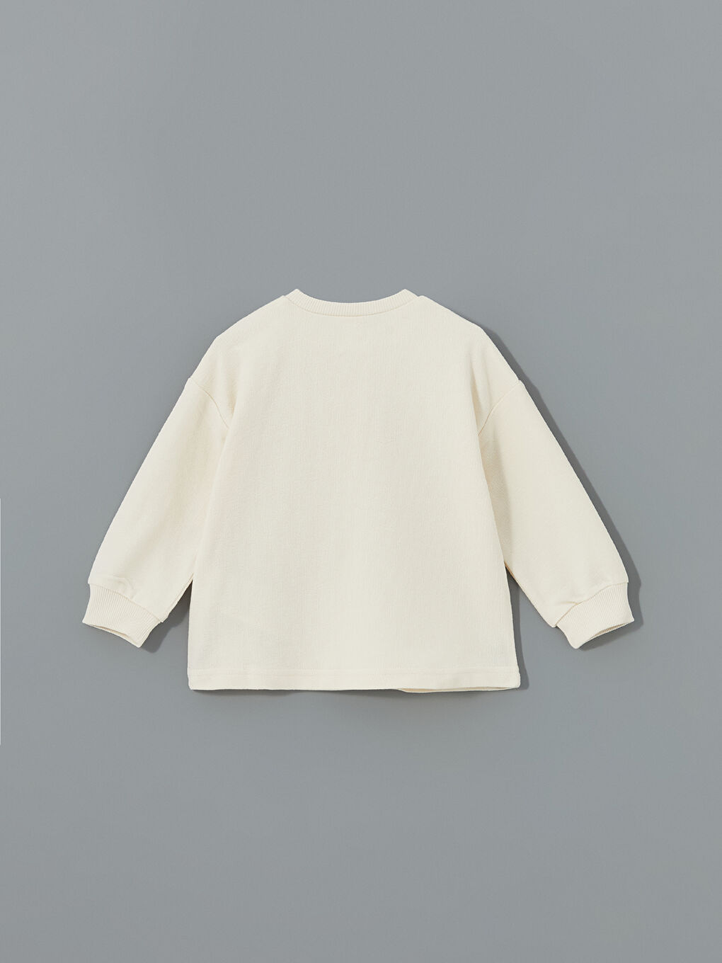 Ekru Düğmeli Basic Erkek Bebek Tişört-1