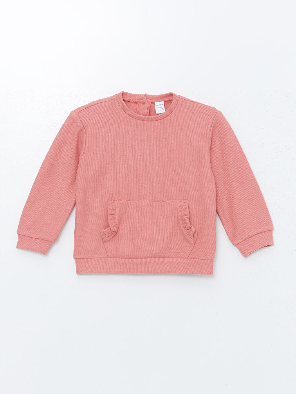 LCW baby Pembe Bisiklet Yaka Kız Çocuk Sweatshirt