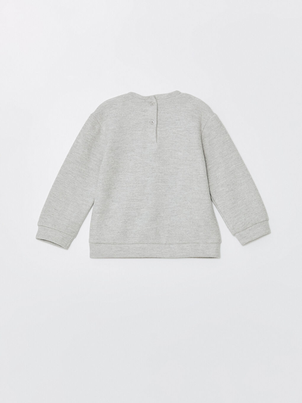 LCW Kids Gri Melanj Bisiklet Yaka Basic Uzun Kollu Kız Çocuk Sweatshirt ve Tayt 2'li Takım - 3