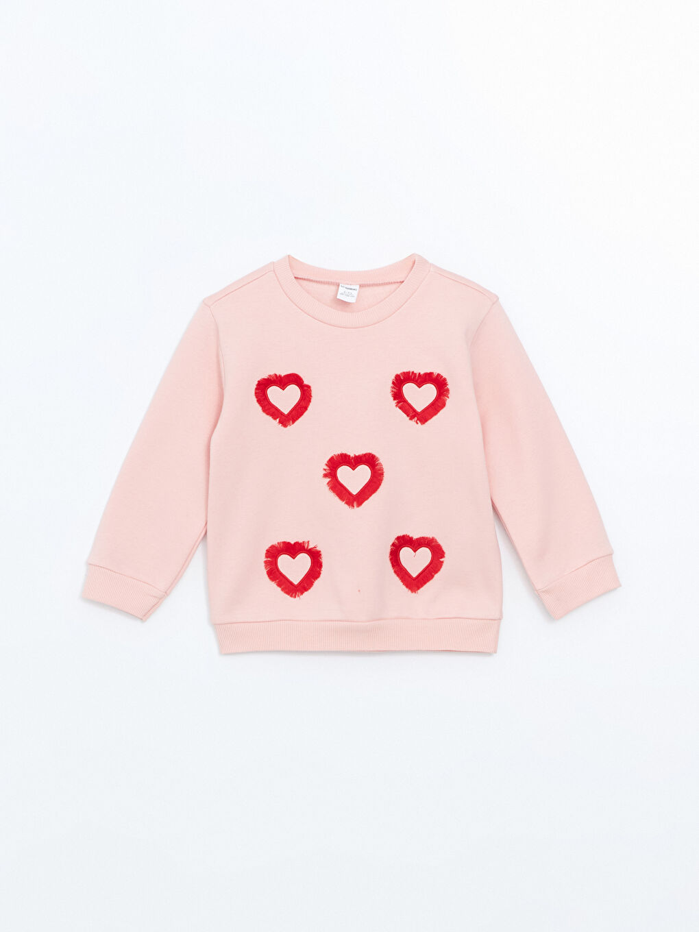 LCW Kids Pembe Bisiklet Yaka Uzun Kollu Baskılı Kız Çocuk Sweatshirt 2'li - 1