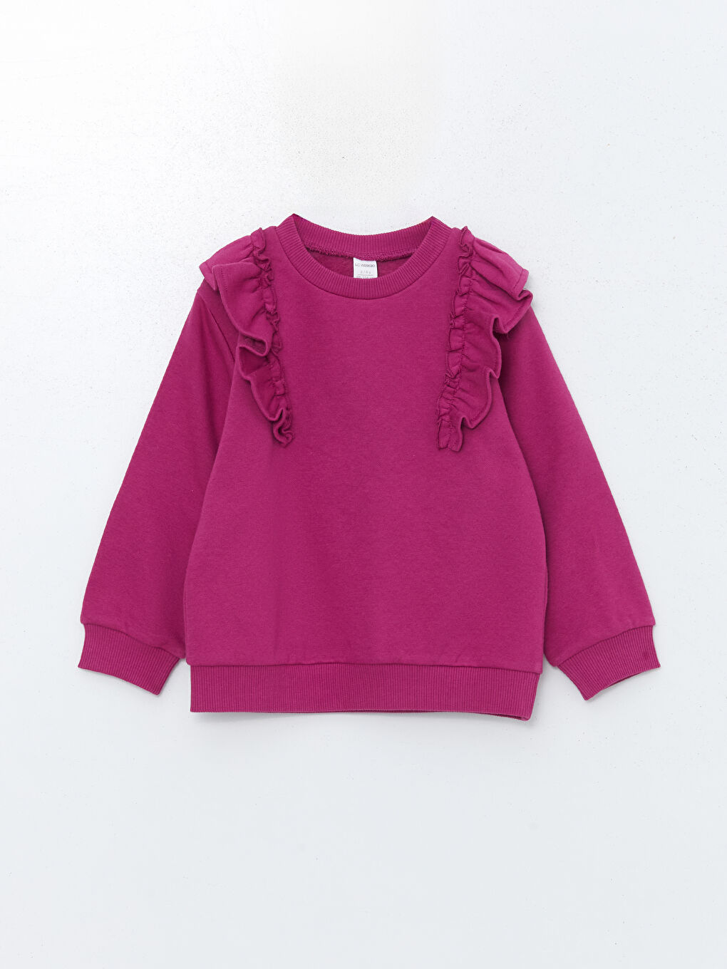 LCW Kids Mat Fuşya Bisiklet Yaka Kız Çocuk Sweatshirt