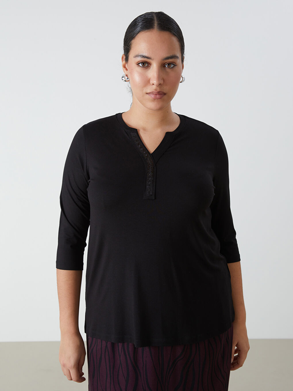 LCW Grace Notch Neck Sequin Embellished Women's Blouse -W4KE83Z8-CVL
