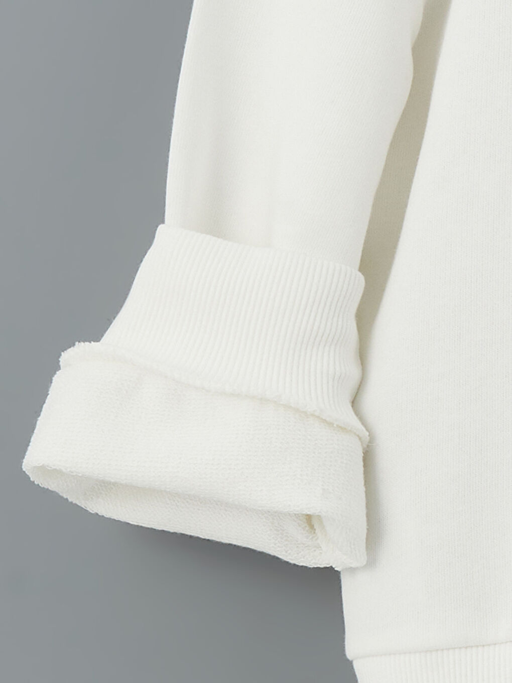 Ekru Bisiklet Yaka Lilo ve Stitch Baskılı Kız Çocuk Sweatshirt-3