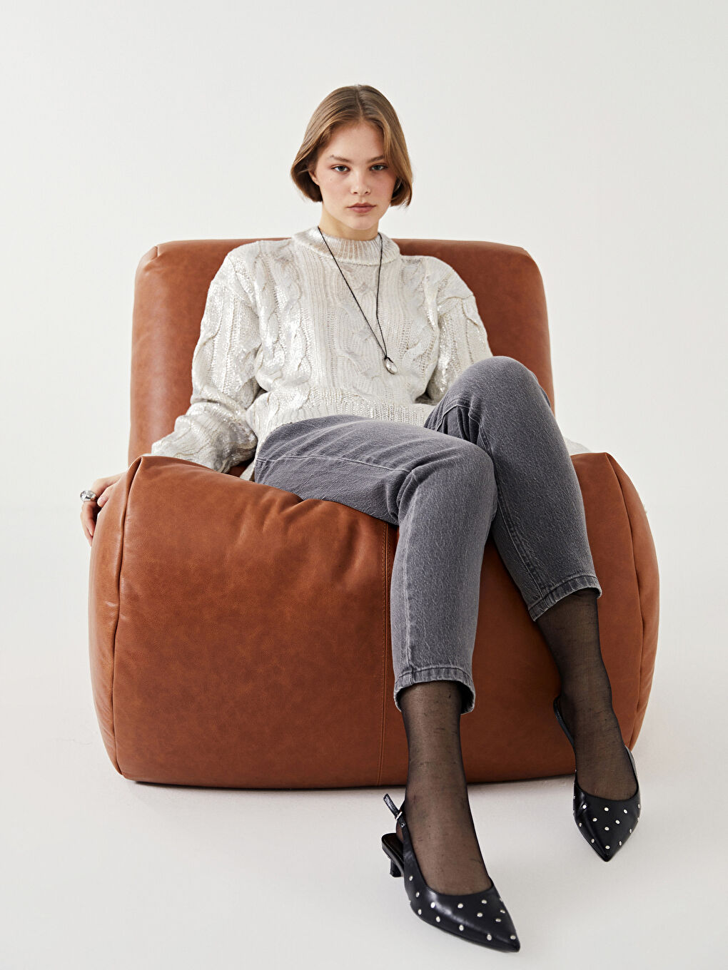 Half Turtleneck Shiny Women'S Knit Sweater -W4KH12Z8-FDH