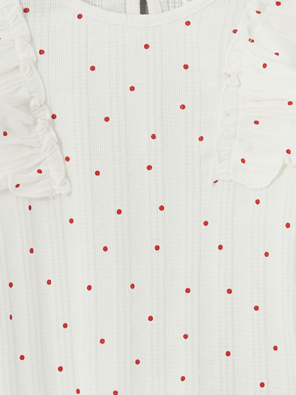 Ekru Bisiklet Yaka Uzun Kollu Kız Bebek Pijama Üst-1