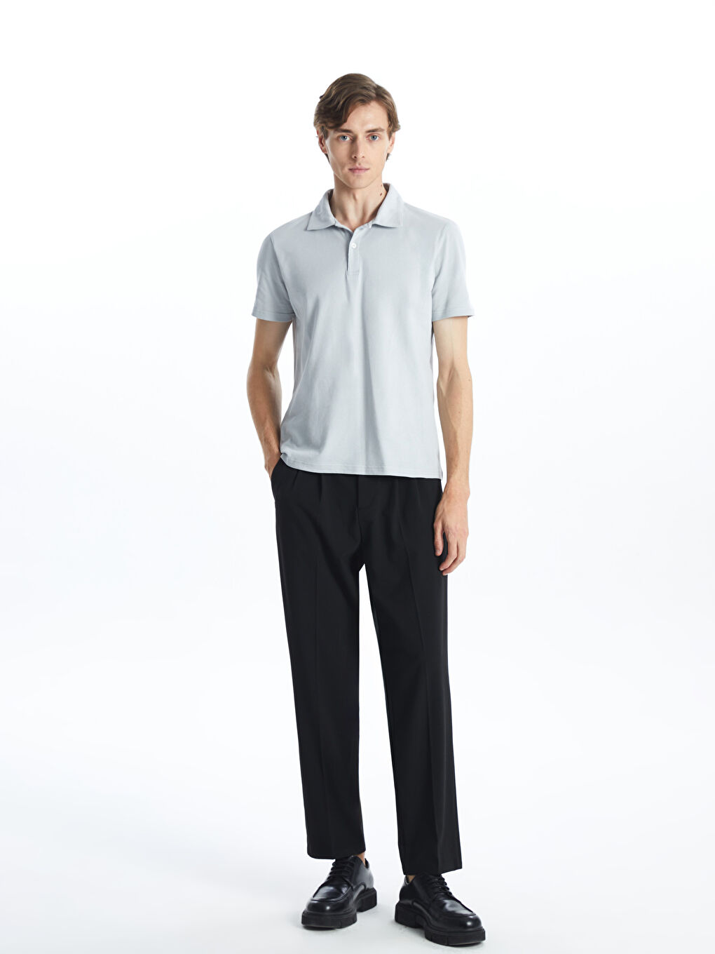 Polo Neck Short Sleeve Pique Men's T-Shirt-1