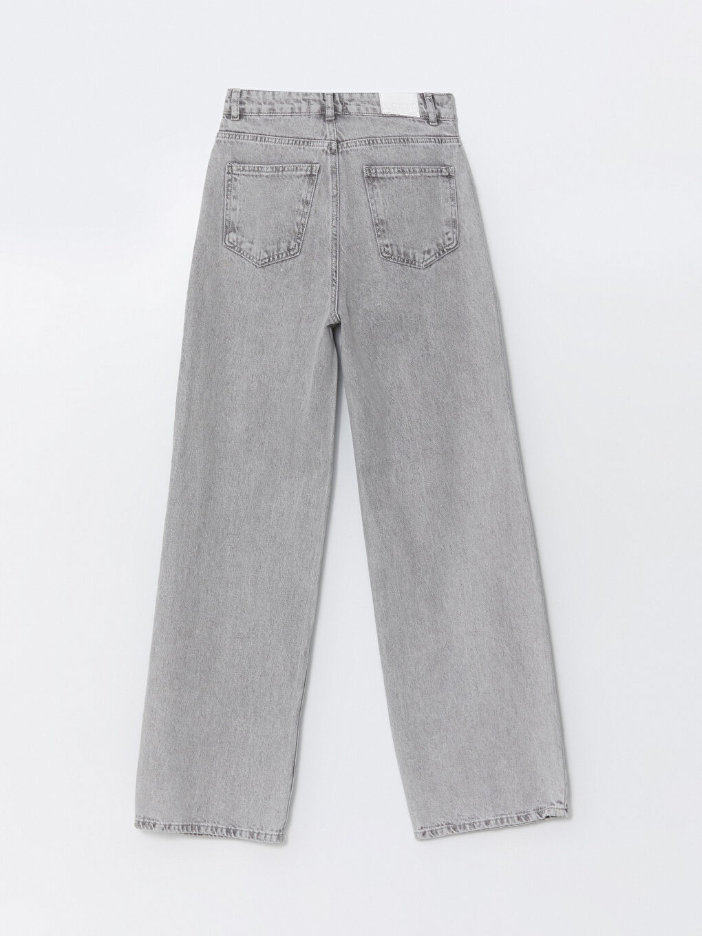 Gri Wideleg Kadın Jean Pantolon-5