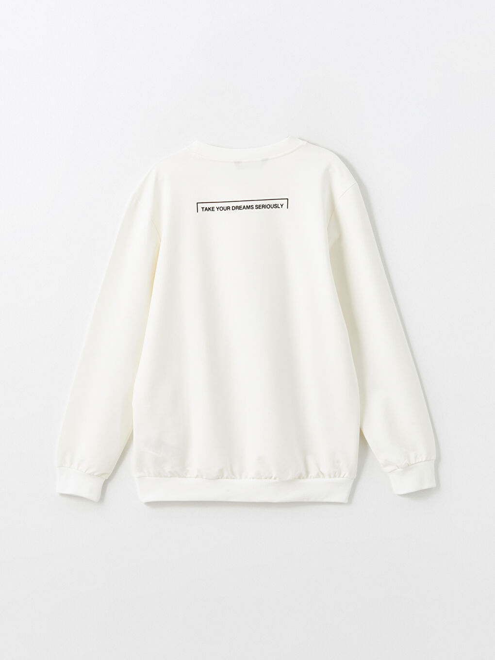 LCW ECO Ekru Bisiklet Yaka Uzun Kollu Baskılı Erkek Sweatshirt - 5