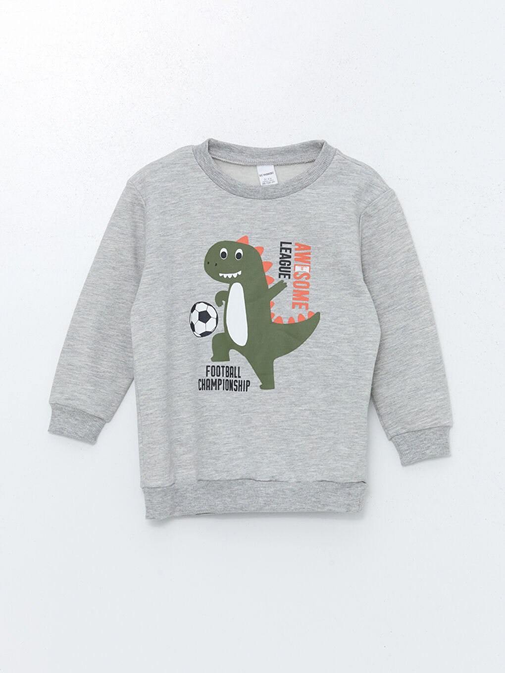 LCW baby Gri Melanj Bisiklet Yaka Baskılı Erkek Bebek Sweatshirt ve Eşofman Alt 2'li Takım - 1